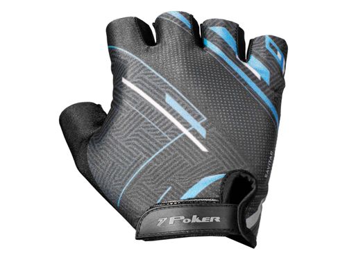LUVA POKER CICLISMO GEL SAVITAR 01932PVABGR PRETO AZUL