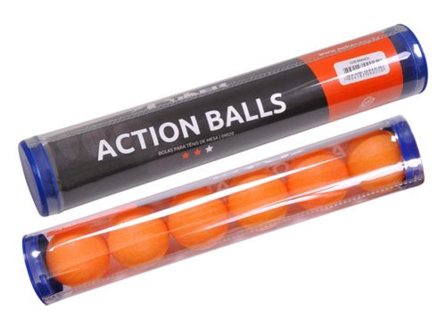 BOLA POKER PING PONG ACTION BALLS 40MM 09020 LARANJA