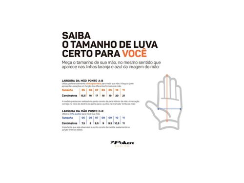 LUVA POKER EVOLUTION JUNIOR 01988PLC PRETO LARANJA