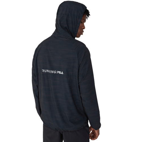 JAQUETA FILA CORTA VENTO RUNNING F11R010.1271 PRETO ESTAMPAD