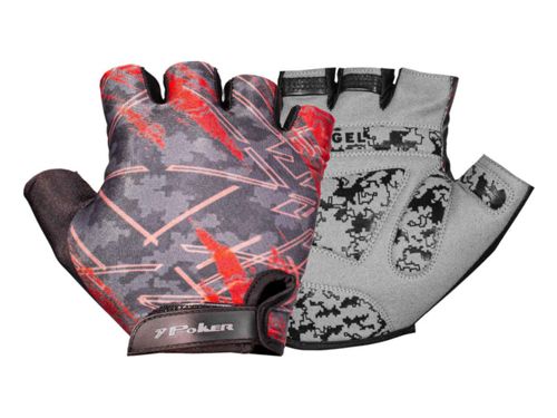 LUVA POKER CICLISMO GEL MERCURIO 01933PVVGR PRETO VERMELHO