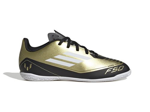 CHUTEIRA ADIDAS F50 MESSI JR IG9326 DOURADO PRETO