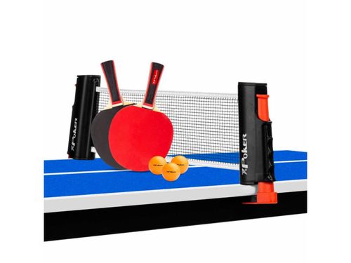CONJUNTO RAQUETE BOLA E SUPORTE PING PONG POKER 09146U VERM