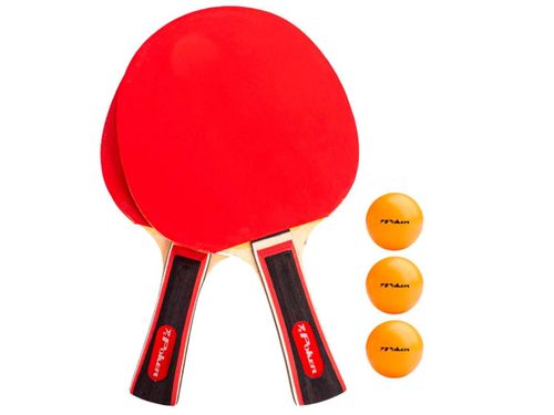 CONJUNTO RAQUETE BOLA E SUPORTE PING PONG POKER 09146U VERM