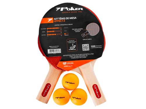 CONJUNTO RAQUETE POKER PING PONG 09147LAR VERMELHO