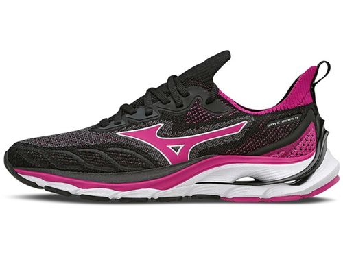 TENIS MIZUNO WAVE MIRAI 4 FEM 101001001.PTPINK PRETO PINK