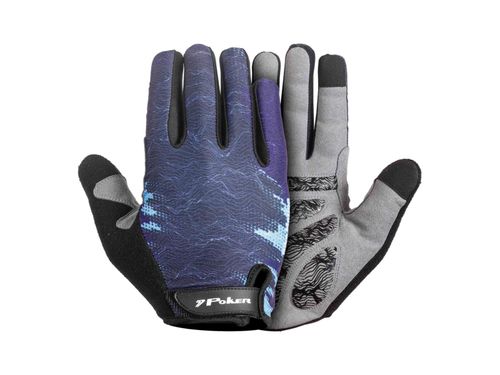 LUVA POKER CICLISMO ANTISHOCK GEL 01926PRC PRETO CELESTE
