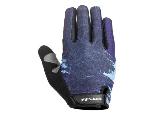 LUVA POKER CICLISMO ANTISHOCK GEL 01926PRC PRETO CELESTE