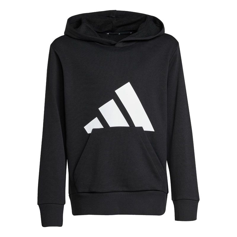 CASACO ADIDAS BIG LOGO COM CAPUZ JC9667 PRETO BRANCO