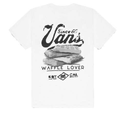 CAMISETA VANS WAFFLE LOVERS SS VN00JUWWHTC BRANCO PRETO