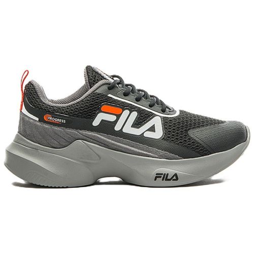 TENIS FILA PROGRESS INFANTIL F04K00017 PRETO BRANCO LARANJA