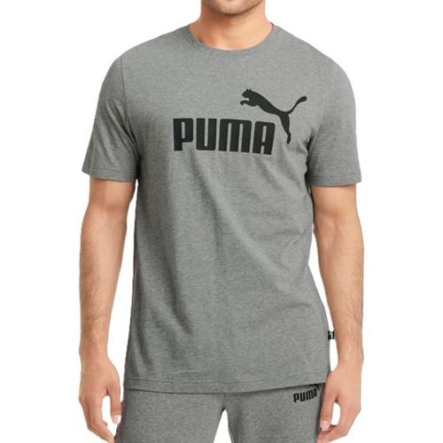 CAMISETA PUMA ESSENTIALS LOGO TEE 586666-03 CINZA
