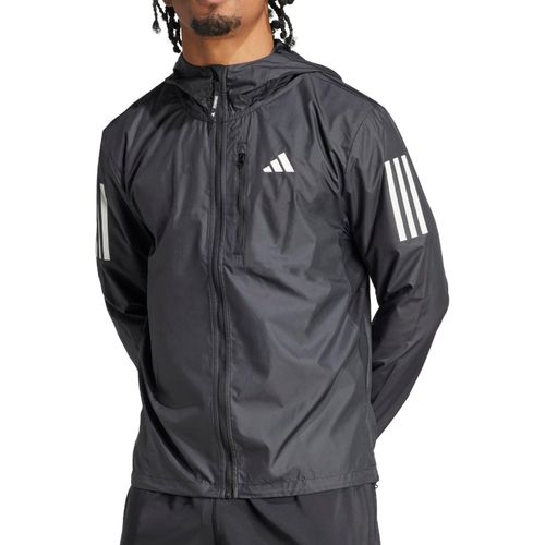 JAQUETA ADIDAS CORTA VENTO OWN THE RUN IN1483 PRETO BRANCO