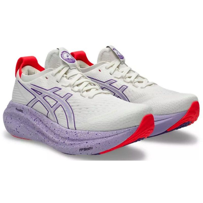 TENIS ASICS GEL NIMBUS 27 TOKYO 1012B913.500 BRANCO ROXO