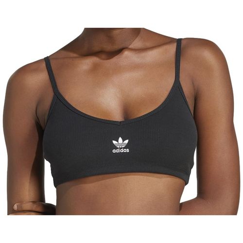 TOP ADIDAS BRALETTE CANELADO ESSENTIALS JD1471 PRETO