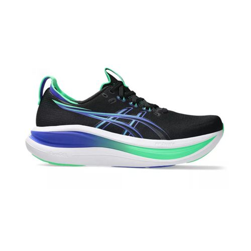 TENIS ASICS GEL NIMBUS 28 1011C127.003 PRETO VERDE AZUL