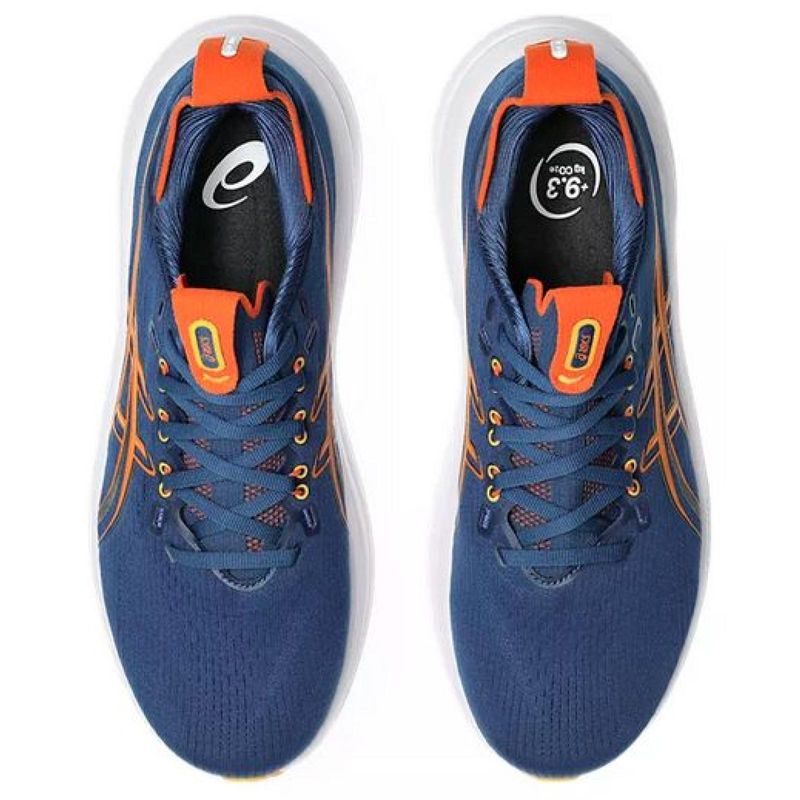 TENIS ASICS GEL NIMBUS 28 1011C127.401 MARINHO LARANJA