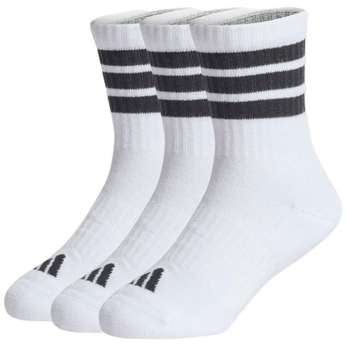 KIT MEIA ADIDAS TRES LISTRAS INF. JZ0531 BRANCO PRETO